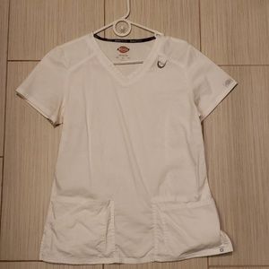 Womens Dickies White Scrub Top